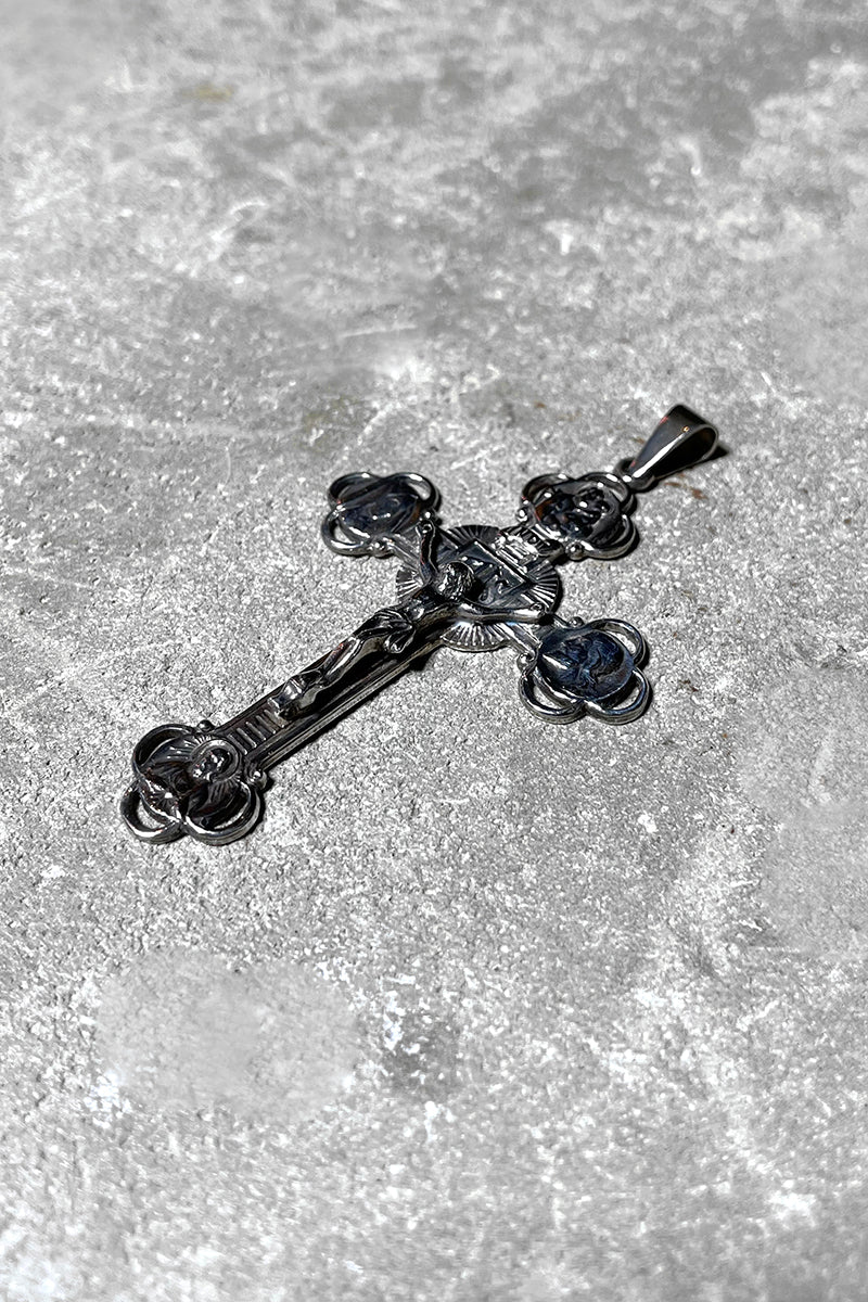 STERLING SILVER CROSS PENDANT TOP / SILVER [ONE SIZE USED]