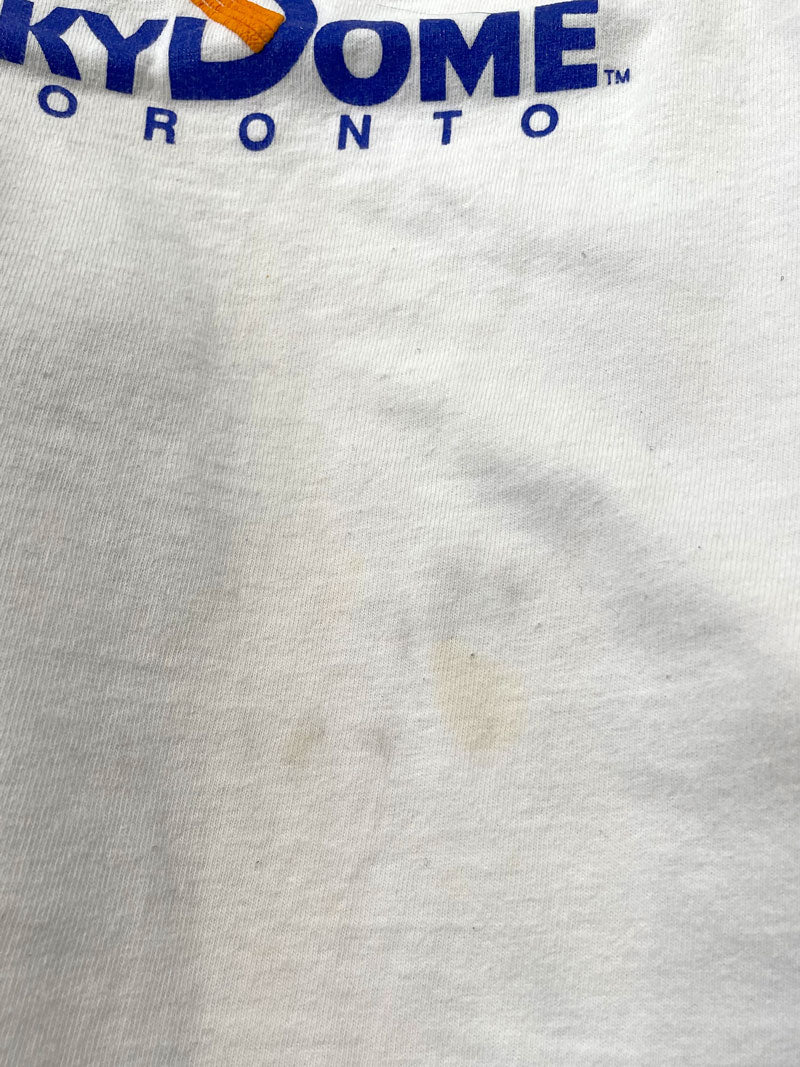 MADE IN USA 89'S TRONT SKYDOME PRINT T-SHIRT / WHITE [SIZE: M USED]