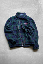 画像をギャラリービューアに読み込む, 90&#39;S ZIP UP CHECK FLEECE JACKET / CHECK SIZE: M USED ]
