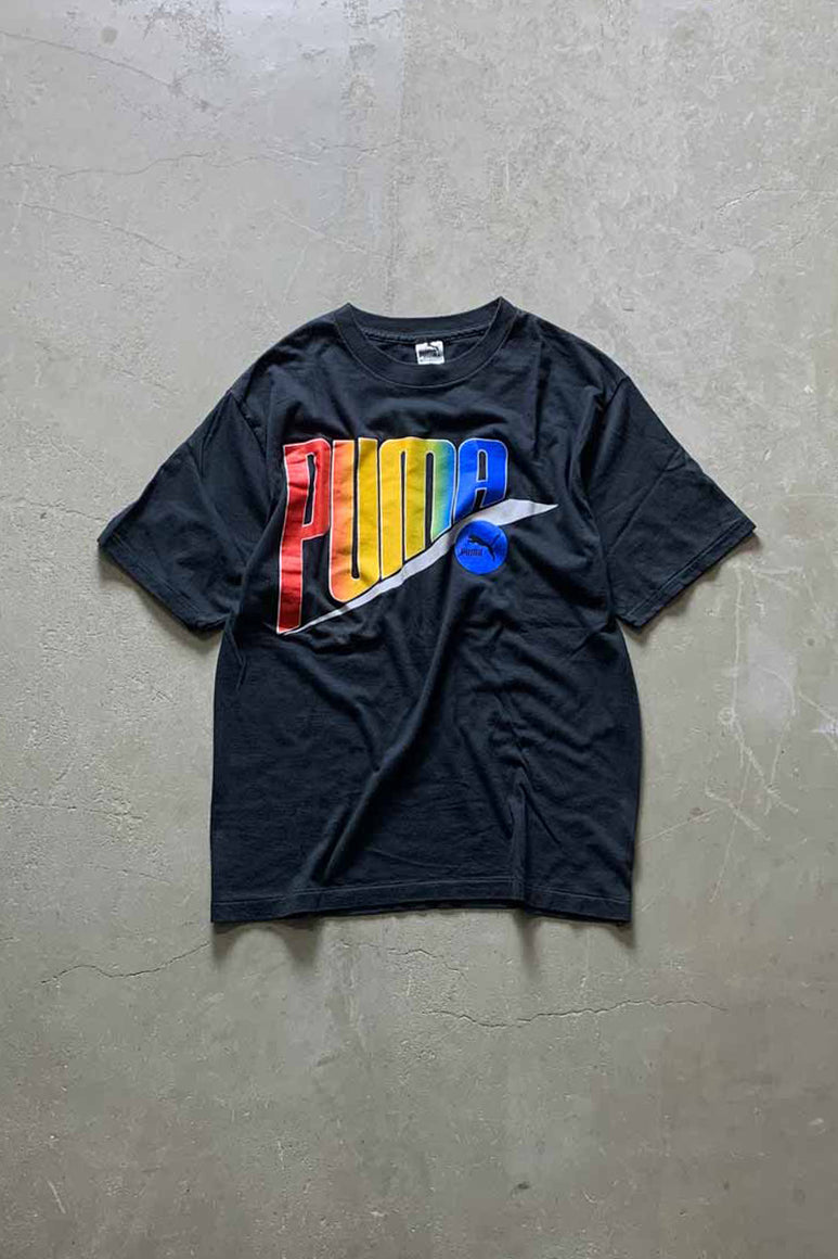 MADE IN USA 90'S S/S PUMA LOGO PRINT T-SHIRT / BLACK [SIZE: XL DEADSTOCK/NOS]