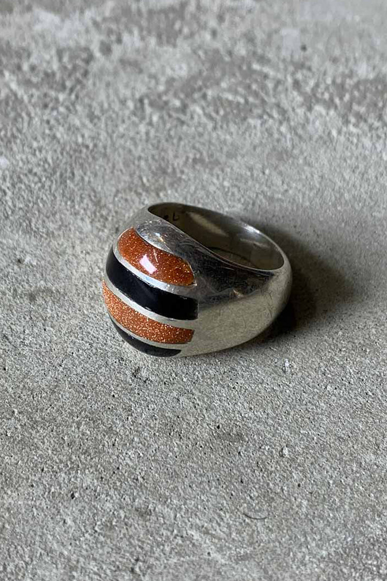 925 SILVER RING W/ONYX [SIZE: 12号相当 USED]