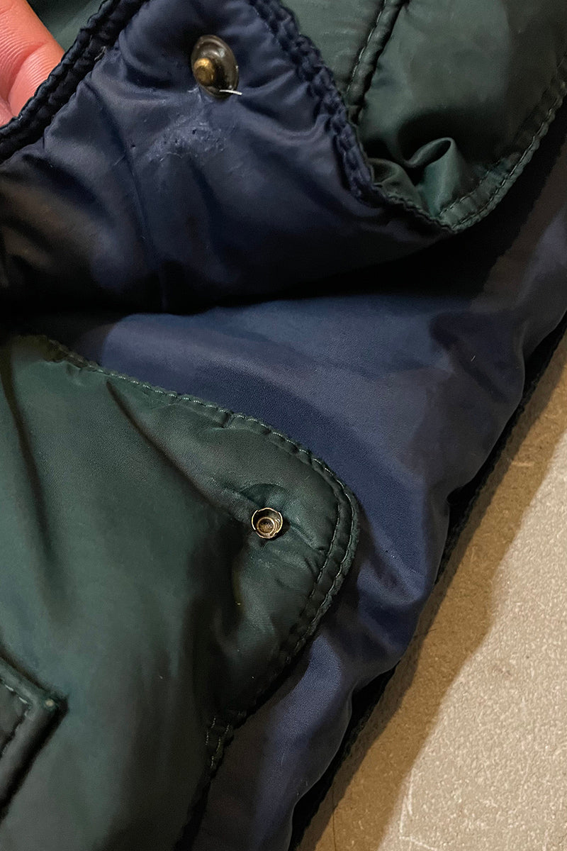 90'S REVERSIBLE DOWN VEST / GREEN [SIZE: XL USED]