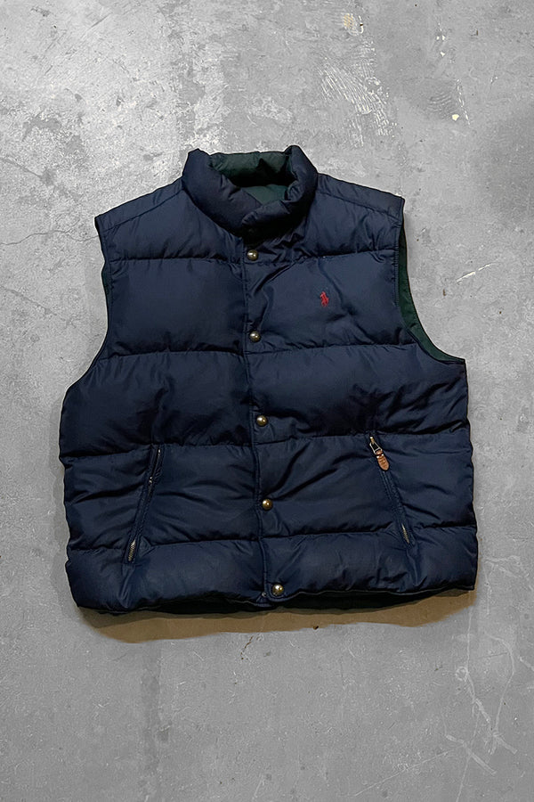 90'S REVERSIBLE DOWN VEST / GREEN [SIZE: XL USED]