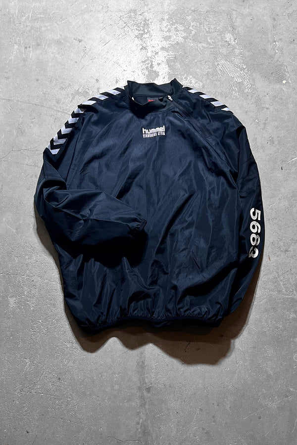 FOOTBALL PULL-OVER NYLON JACKET / BLACK [SIZE: L USED]