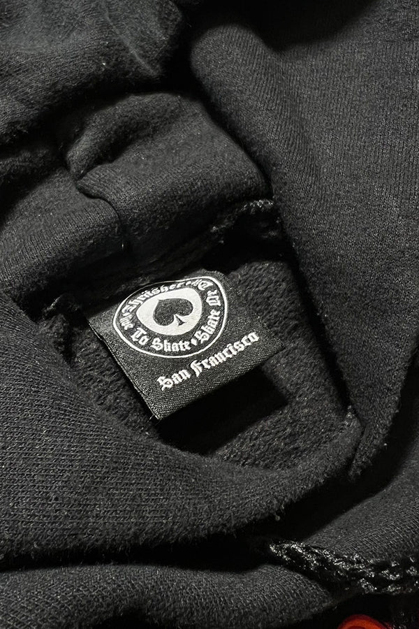 LOGO PRINT SWEAT HOODIE / BLACK [SIZE: L US SPEC USED]
