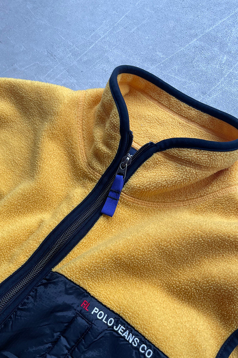 Y2K EARLY 00'S FLEECE VEST / YELLOW [SIZE: M USED]