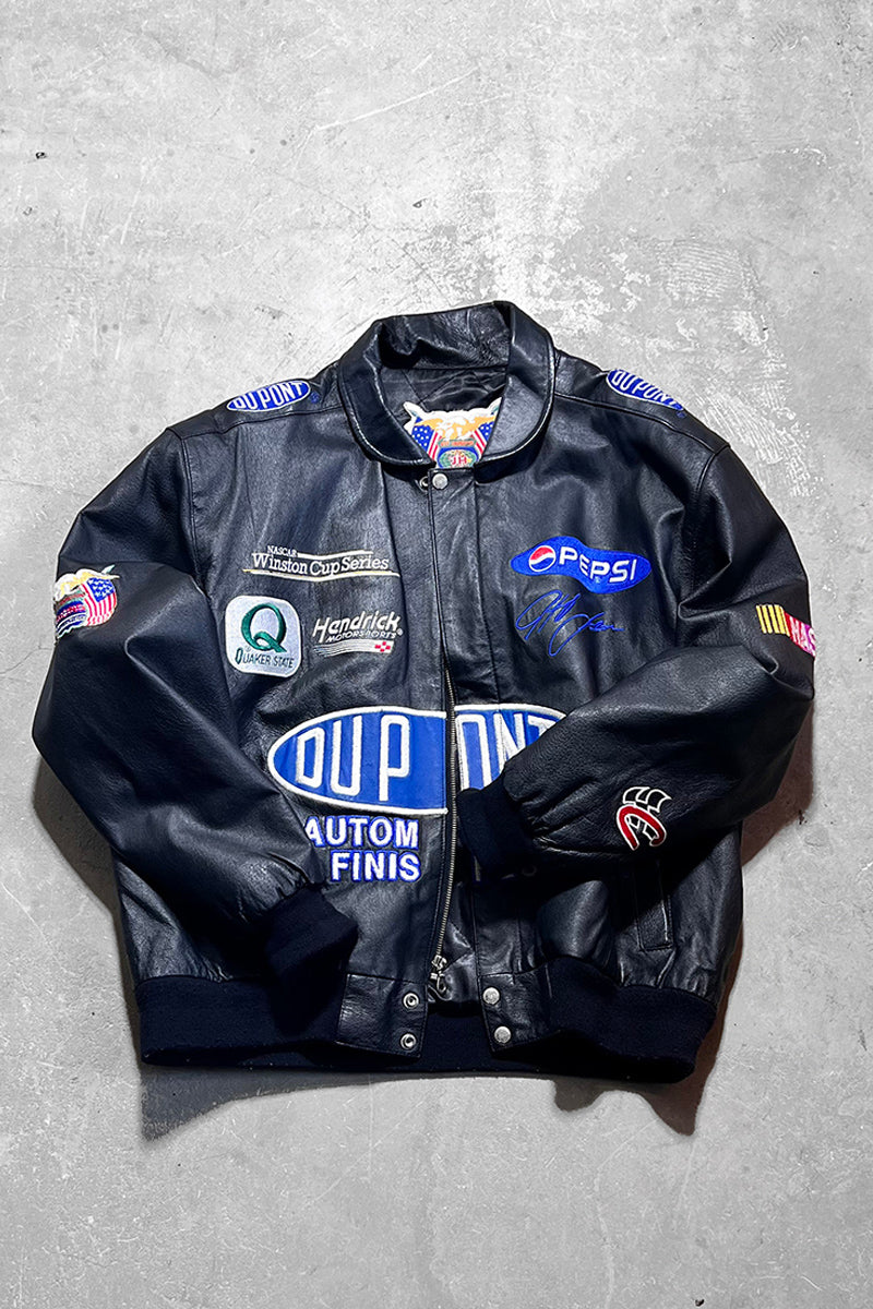 RACING LEATHER JACKET / BLACK	[SIZE: M USED]