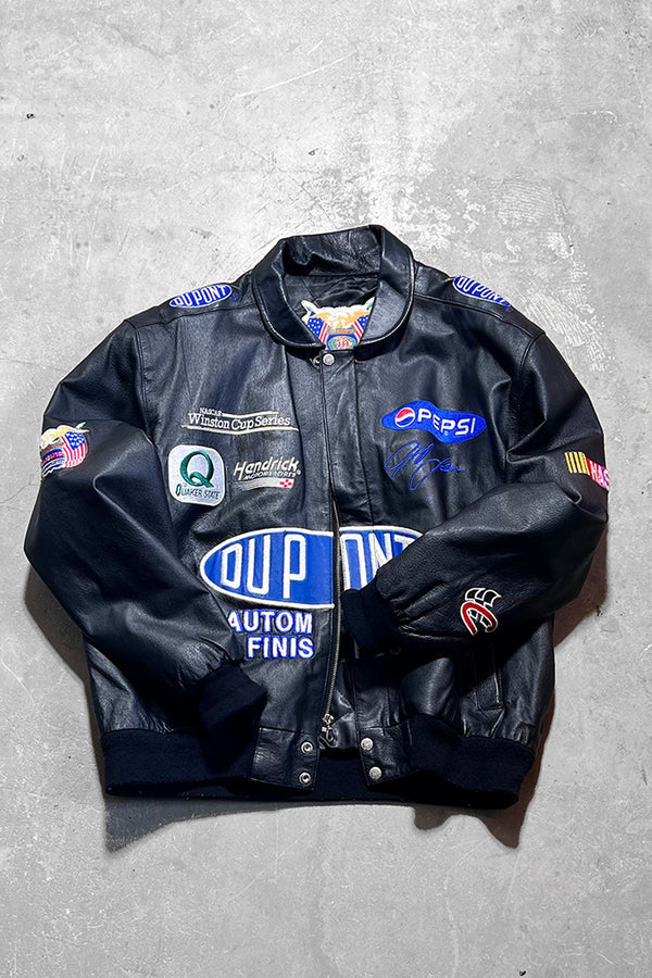 RACING LEATHER JACKET / BLACK	[SIZE: M USED]