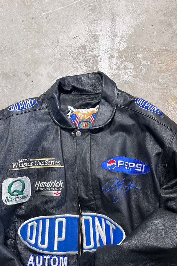 RACING LEATHER JACKET / BLACK	[SIZE: M USED]