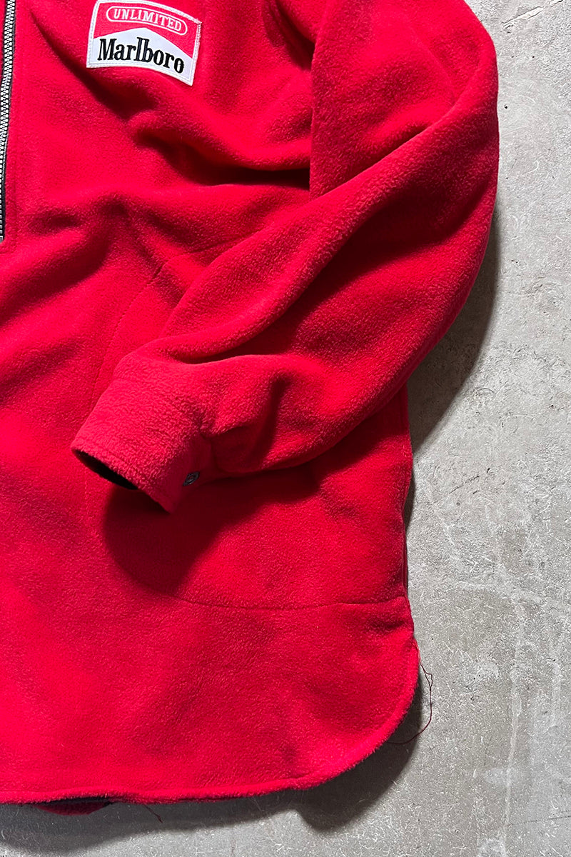 90'S REVERSIBLE HALF ZIP FLEECE JACKET / RED [SIZE: M DEADSTOCK/NOS]
