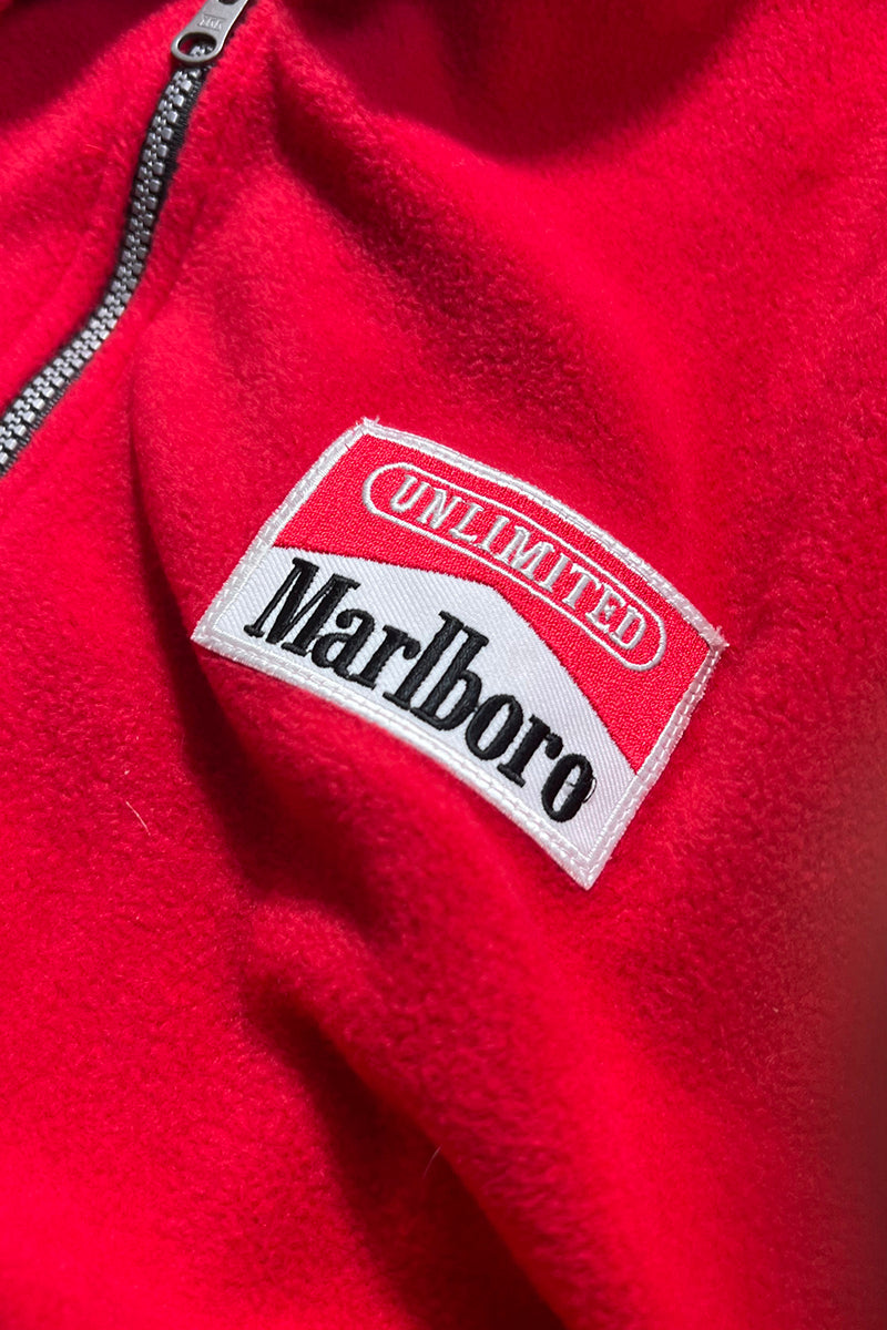 90'S REVERSIBLE HALF ZIP FLEECE JACKET / RED [SIZE: M DEADSTOCK/NOS]