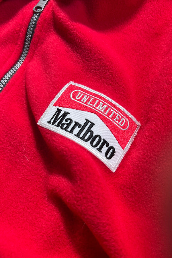 90'S REVERSIBLE HALF ZIP FLEECE JACKET / RED [SIZE: M DEADSTOCK/NOS]