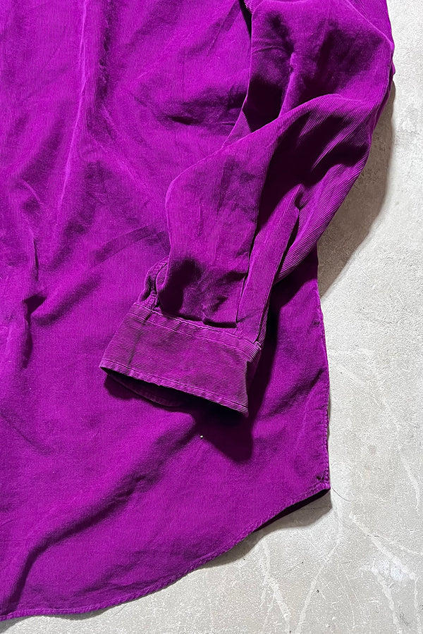 90'S L/S BD CORDUROY BLAKE SHIRT / PURPLE [SIZE: XL USED]
