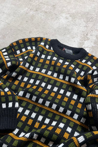 MADE IN USA 90'S ACRYLIC KNIT SWEATER / BLACK [SIZE: L DEADSTOCK/NOS]