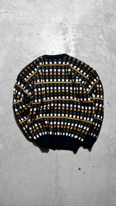 MADE IN USA 90'S ACRYLIC KNIT SWEATER / BLACK [SIZE: L DEADSTOCK/NOS]