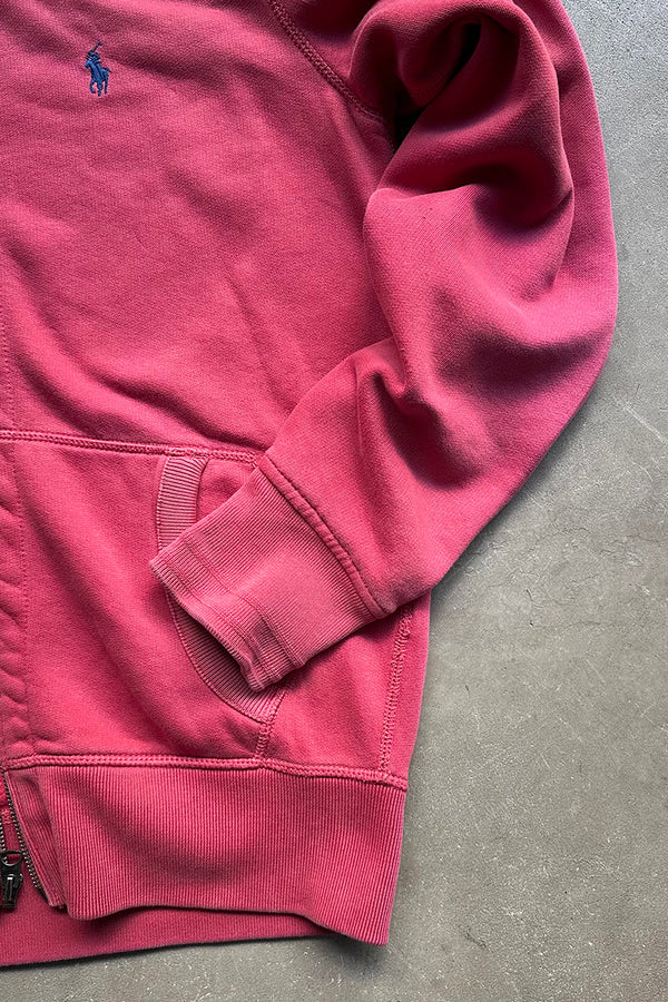 90s ZIP-UP SWEAT HOODIE / RED [SIZE: M USED]