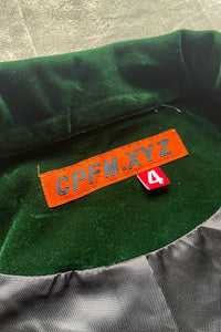 VELOUR ZIP UP WORK JACKET / GREEN [SIZE: 4 USED]