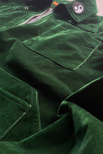 画像をギャラリービューアに読み込む, VELOUR ZIP UP WORK JACKET / GREEN [SIZE: 4 USED]
