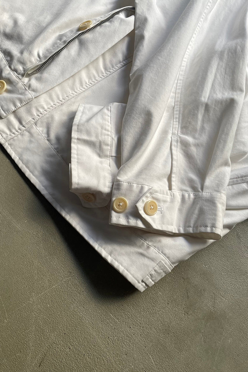 ZIP UP COTTON JACKET / WHITE [SIZE: XL USED]