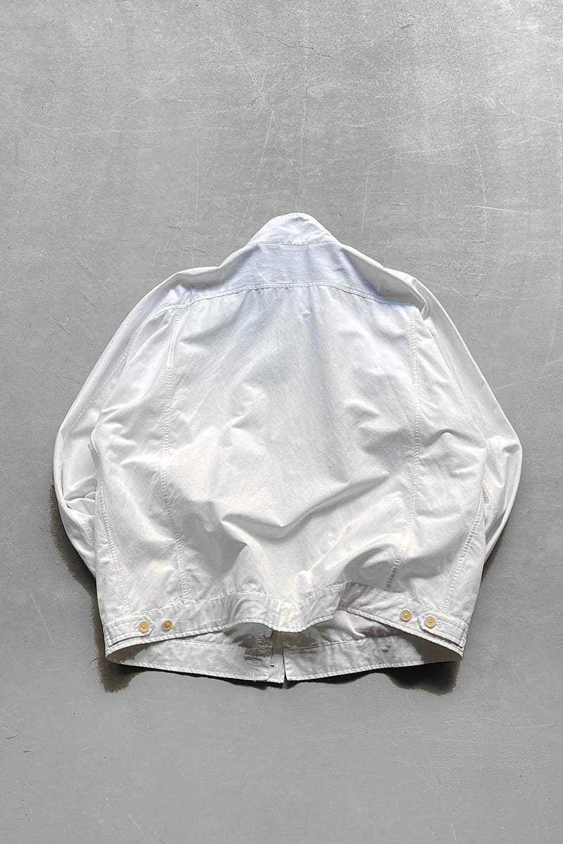 ZIP UP COTTON JACKET / WHITE [SIZE: XL USED]