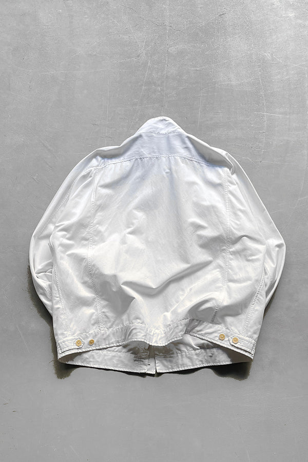 ZIP UP COTTON JACKET / WHITE [SIZE: XL USED]