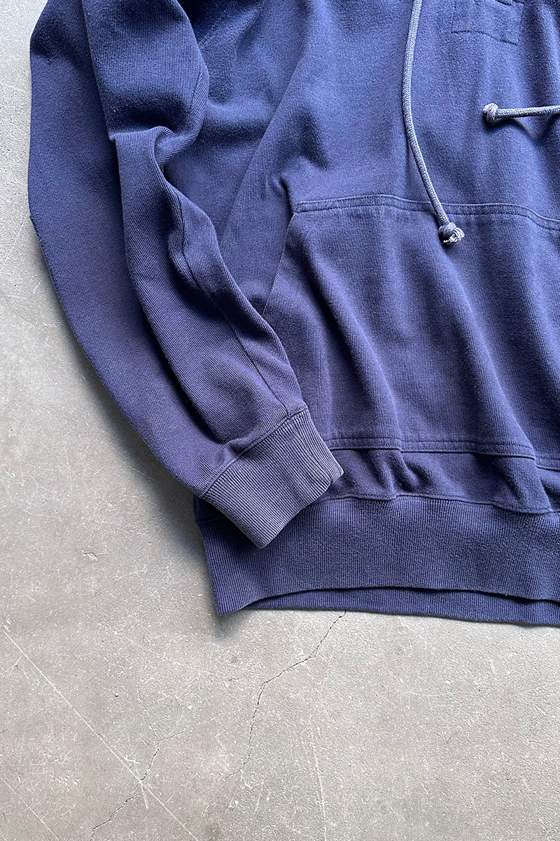 90'S HALF-ZIP SWEAT HOODIE / NAVY [SIZE: M USED]