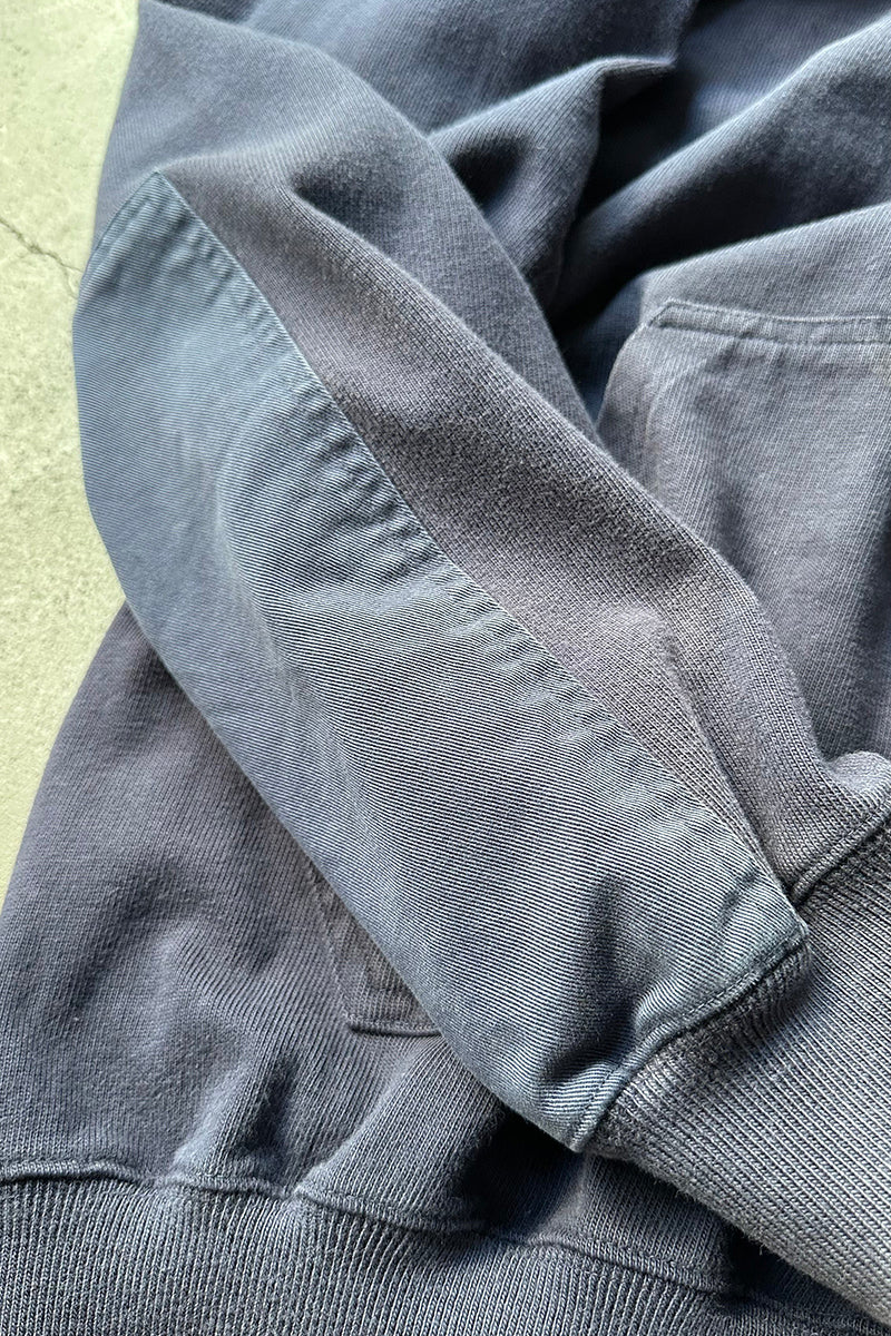 90'S HALF-ZIP SWEAT HOODIE / NAVY [SIZE: M USED]