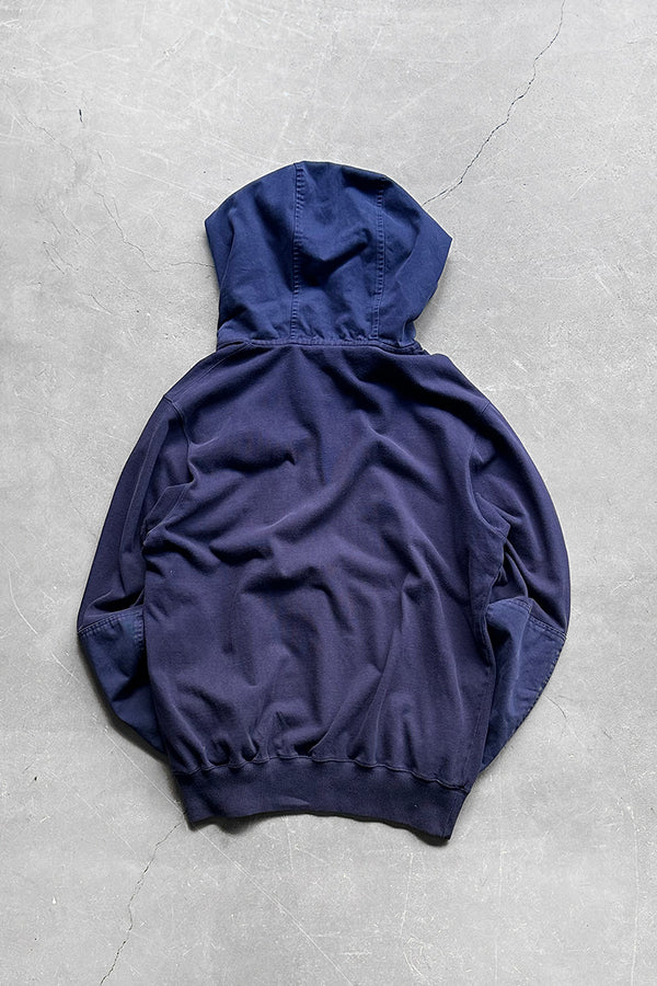 90'S HALF-ZIP SWEAT HOODIE / NAVY [SIZE: M USED]