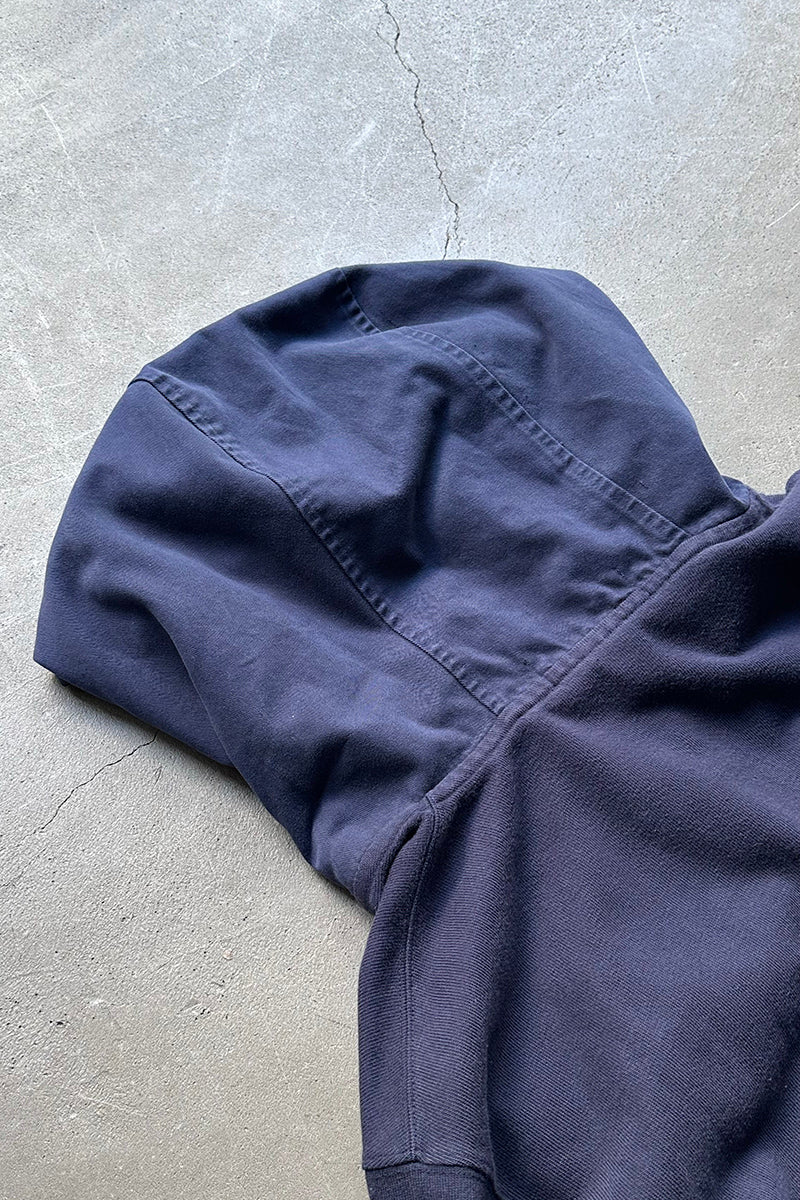 90'S HALF-ZIP SWEAT HOODIE / NAVY [SIZE: M USED]