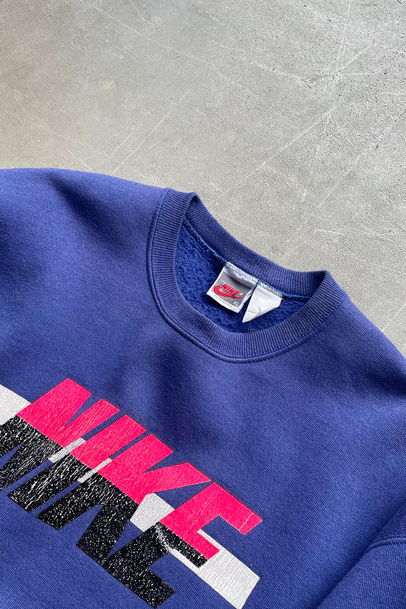 MADE IN USA 90'S LOGO SWEATSHIRT / PURPLE [SIZE: XL USED]