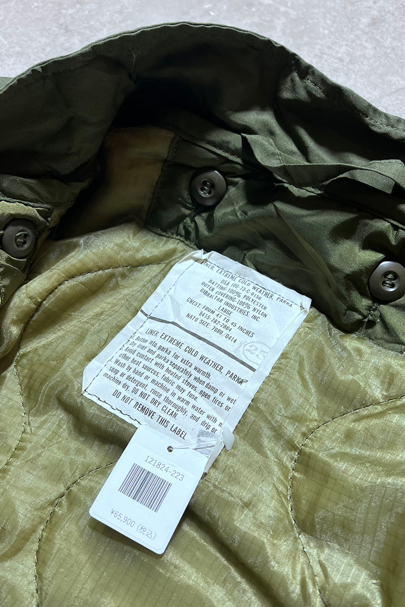 73'S & 74'S M-65 FISHTAIL COLD WEATHER PARKA W/QUILTING LINER / OLIVE [SIZE: M USED]