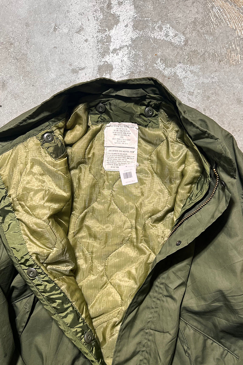 73'S & 74'S M-65 FISHTAIL COLD WEATHER PARKA W/QUILTING LINER / OLIVE [SIZE: M USED]