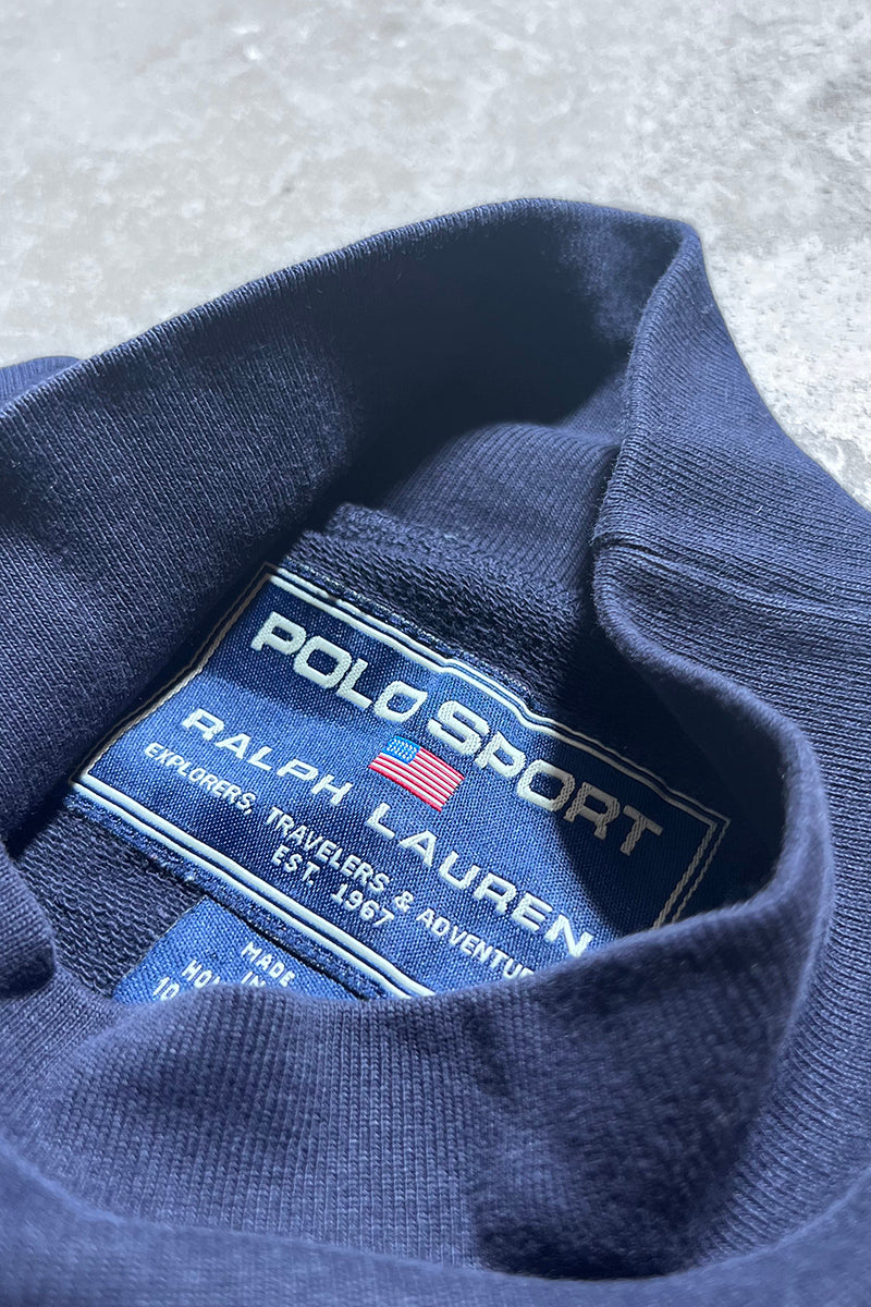 90'S TURTLE NECK SWEATSHIRT / NAVY [SIZE: S USED]