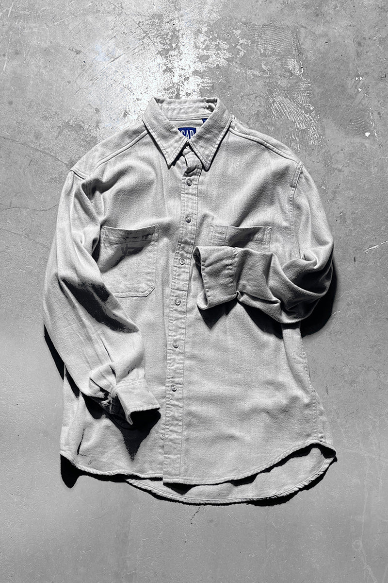 90'S L/S SHIRT / BEIGE [SIZE: M NOS/DEADSTOCK]