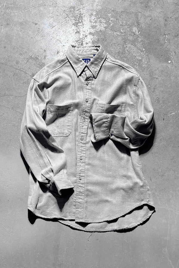 90'S L/S SHIRT / BEIGE [SIZE: M NOS/DEADSTOCK]