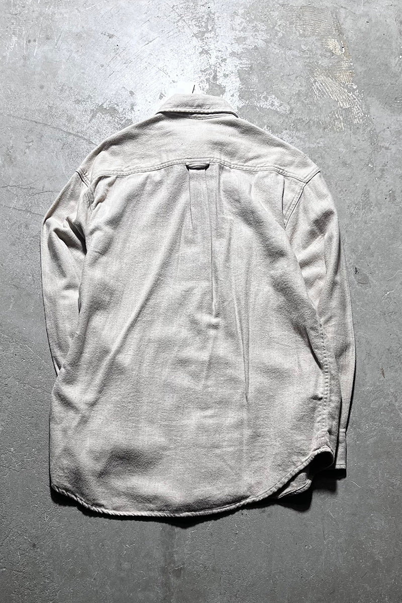 90'S L/S SHIRT / BEIGE [SIZE: M NOS/DEADSTOCK]