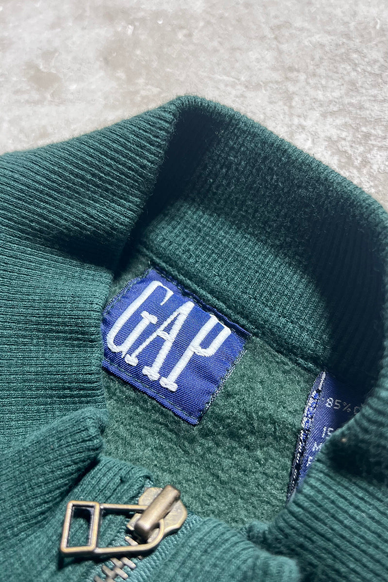 90'S HALF-ZIP SWEATSHIRT / GREEN [SIZE: L DEADSTOCK/NOS]