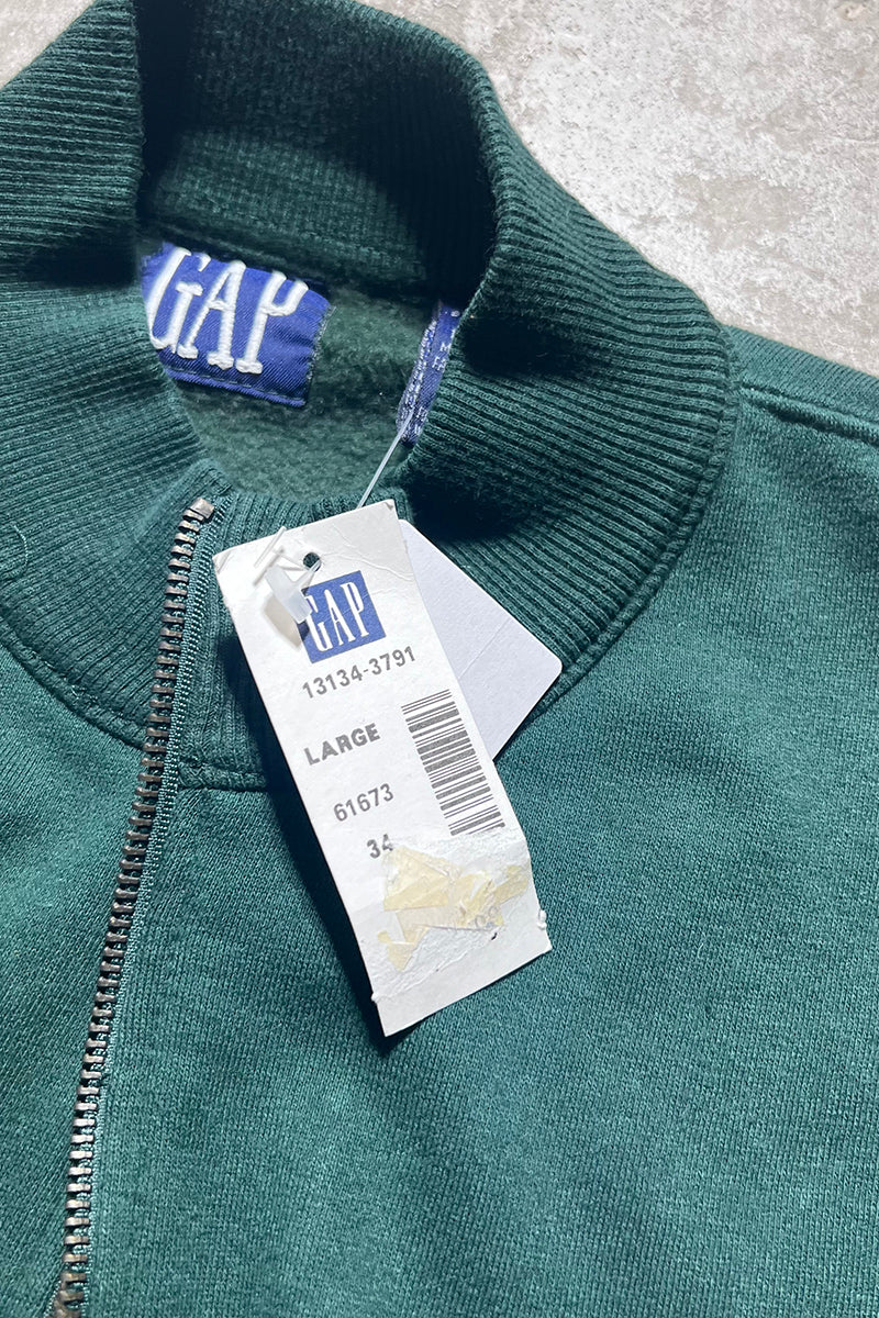90'S HALF-ZIP SWEATSHIRT / GREEN [SIZE: L DEADSTOCK/NOS]