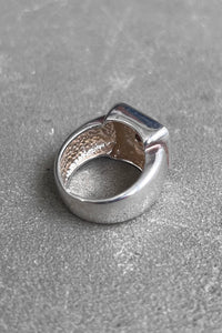 MADE IN ITALY 925 SILVER RING W/RED STONE / SILVER [SIZE: 15.5号相当 USED]