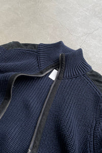 MADE IN ITALY DOUBLE ZIP DRIVERS KNIT / NAVY [SIZE: L USED]