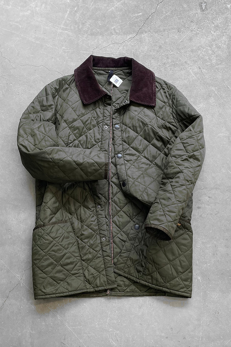 NYLON QUILTING JACKET / KHAKI [SIZE: M USED]