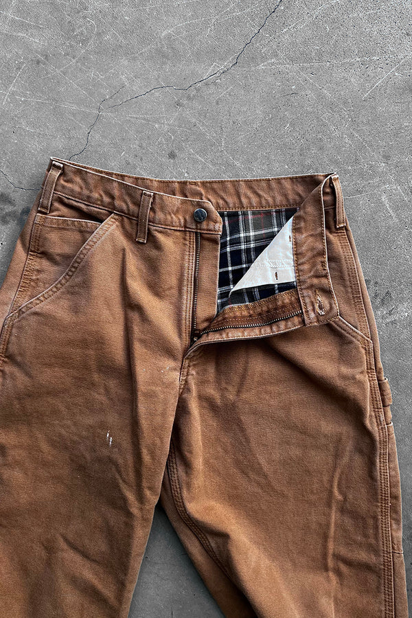 MADE IN MEXICO 16'S DUCK PAINTER PANTS W/CHECK LINER / BEIGE [SIZE: W30L30 USED]