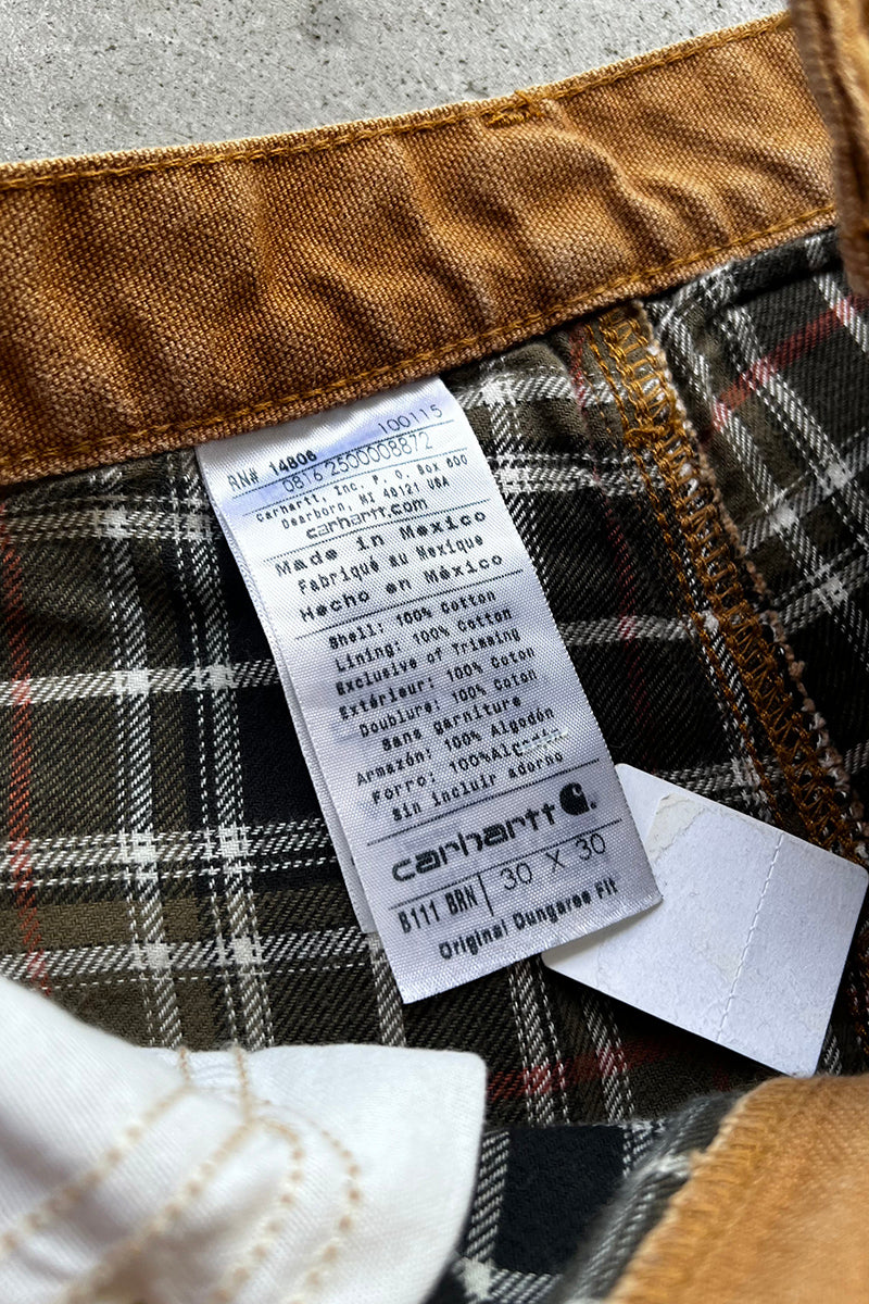MADE IN MEXICO 16'S DUCK PAINTER PANTS W/CHECK LINER / BEIGE [SIZE: W30L30 USED]