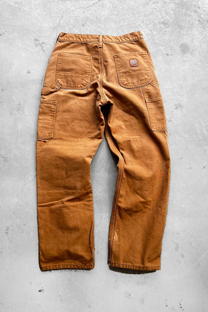 MADE IN MEXICO 16'S DUCK PAINTER PANTS W/CHECK LINER / BEIGE [SIZE: W30L30 USED]