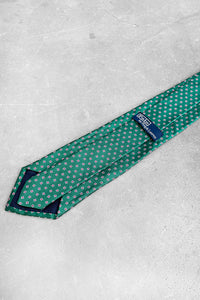 MADE IN ITALY 90'S PATTERN SILK NECK TIE / GREEN [SIZE: O/S USED]