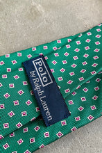 画像をギャラリービューアに読み込む, MADE IN ITALY 90&#39;S PATTERN SILK NECK TIE / GREEN [SIZE: O/S USED]
