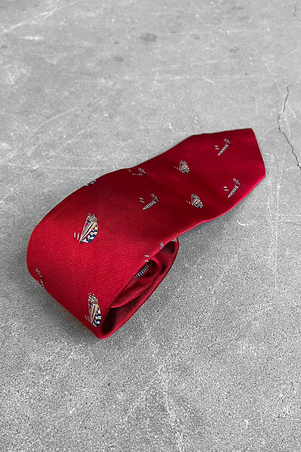SAILING BOAT PATTERN NECK TIE / RED [SIZE: O/S USED]