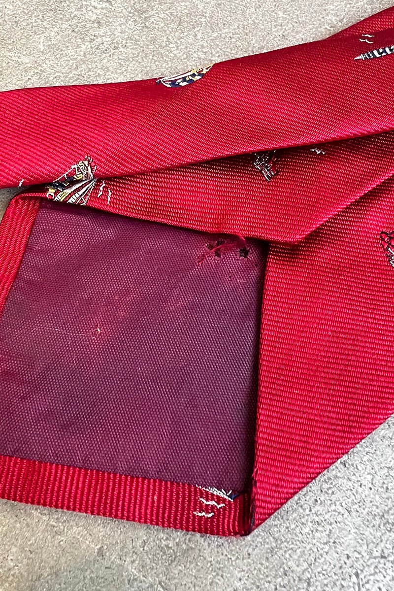 SAILING BOAT PATTERN NECK TIE / RED [SIZE: O/S USED]