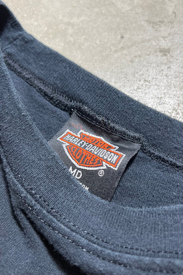 MADE IN USA 90'S L/S PRINT T-SHIRT / BLACK [SIZE: M USED]