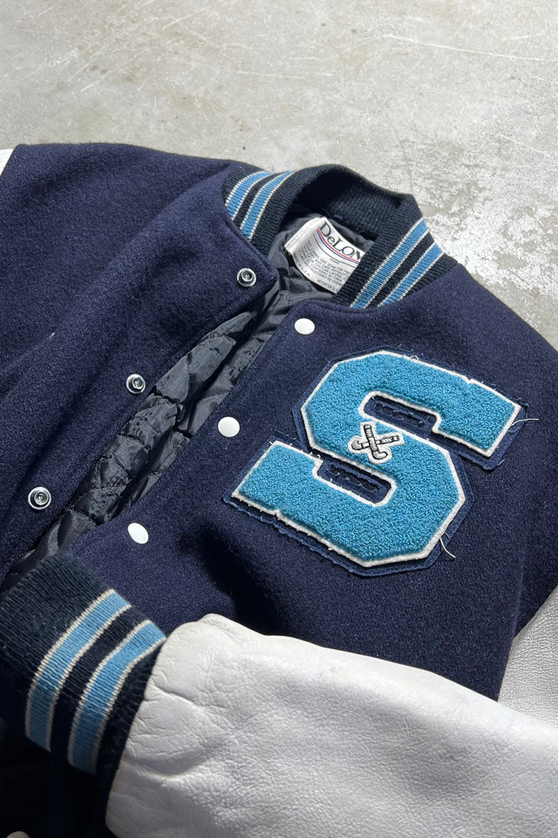 MADE IN USA 98'S STADIUM JACKET / NAVY [SIZE: M USED]